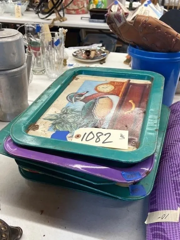 6 Pcs - Assorted Metal Lap Trays