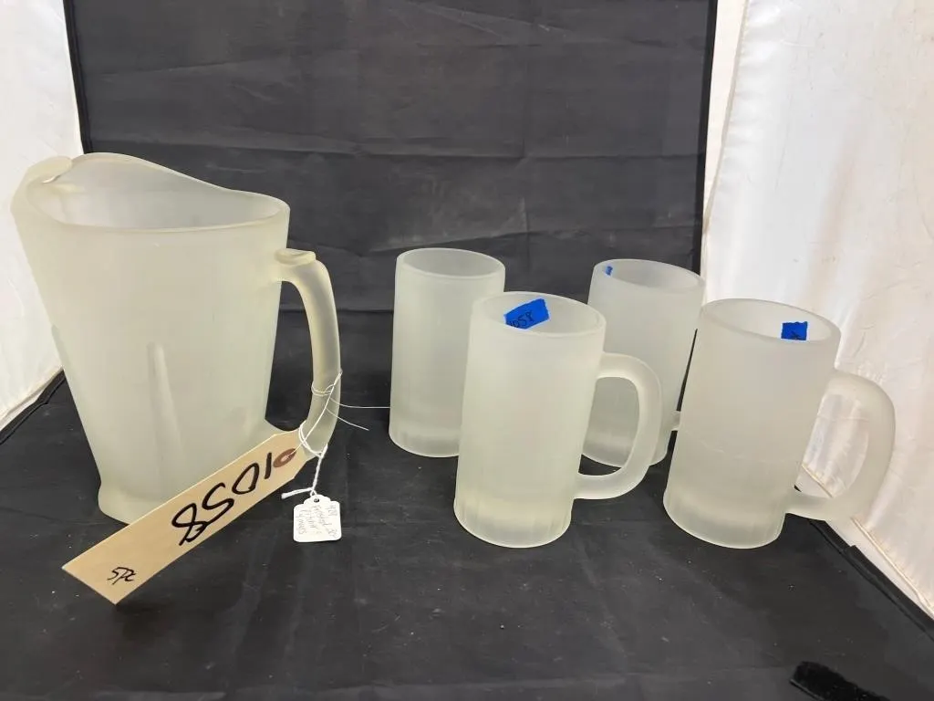 5 Pcs - Frosted Beer Mugs & Pitcher