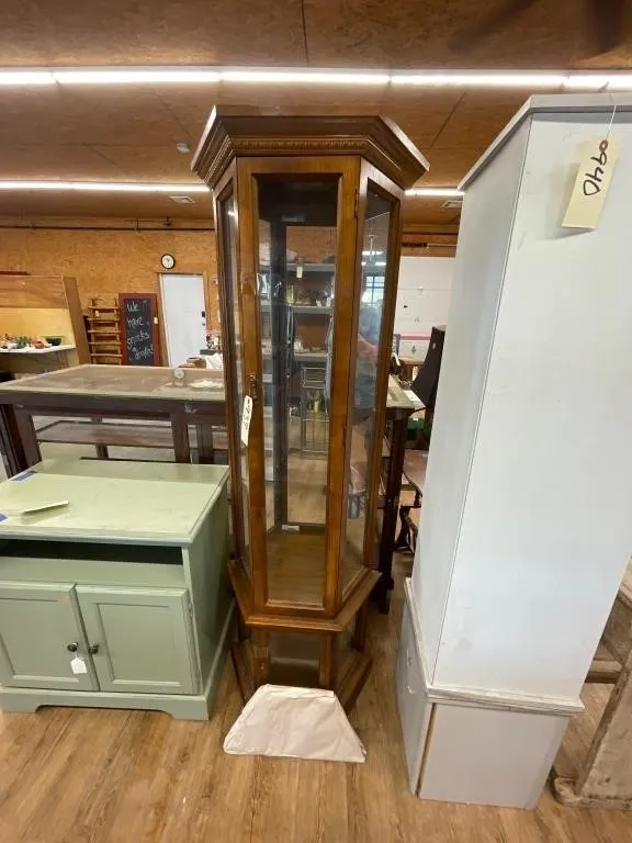 Lighted Curio Cabinet w/Glass Shelves 20"L x 11"