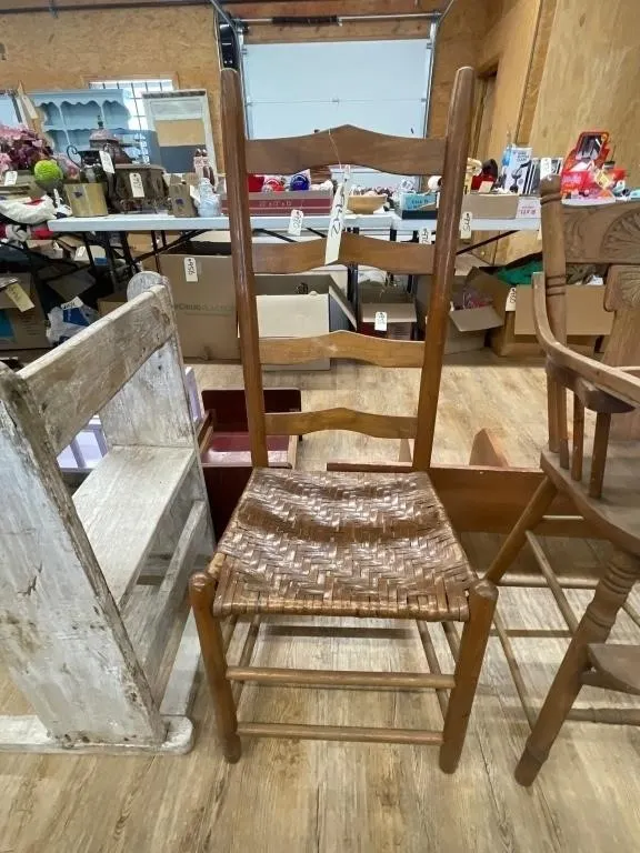 Wooden Chair w/Woven Seat