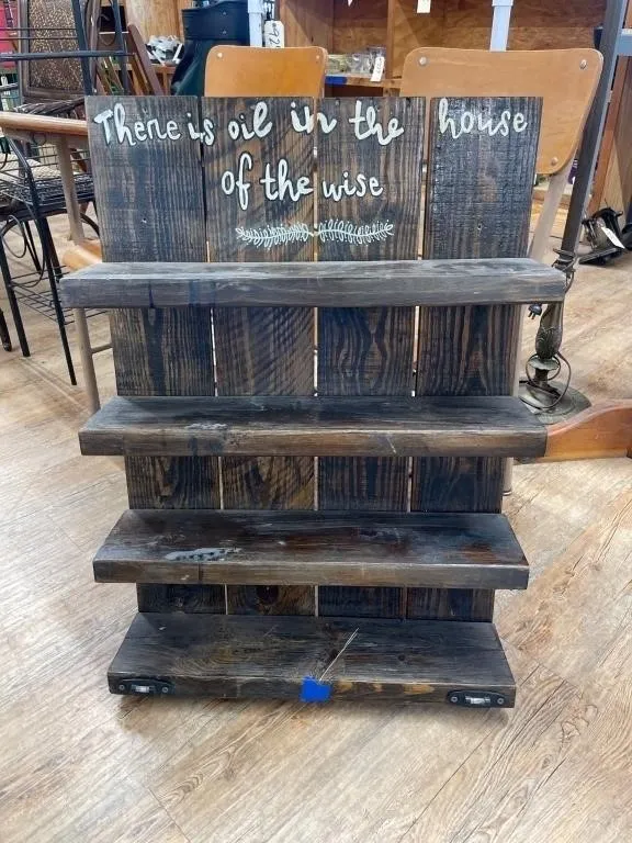 4-Tiered Wooden Wall Shelf 22"L x 6"W x 30"H