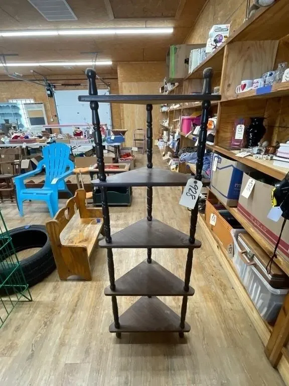 5-Tiered Corner Shelf 58"H x 20"L x 14"W