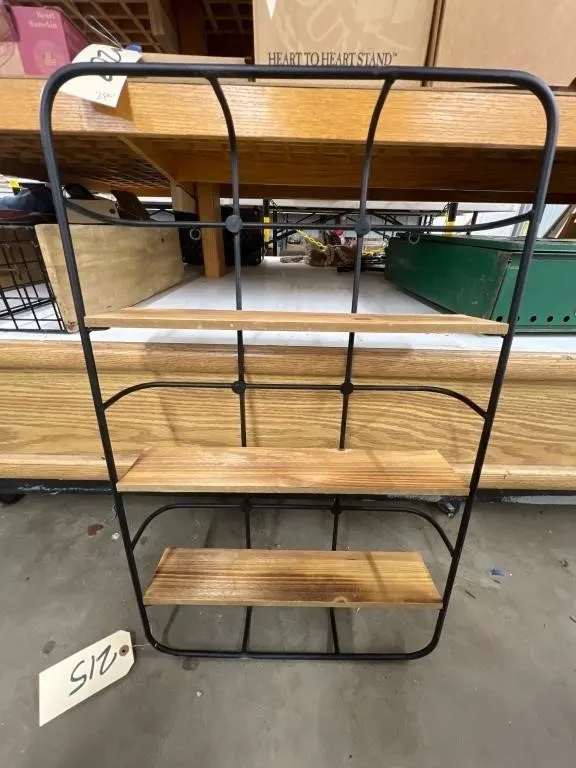 Wood/Metal Wall Shelf 18"x29"