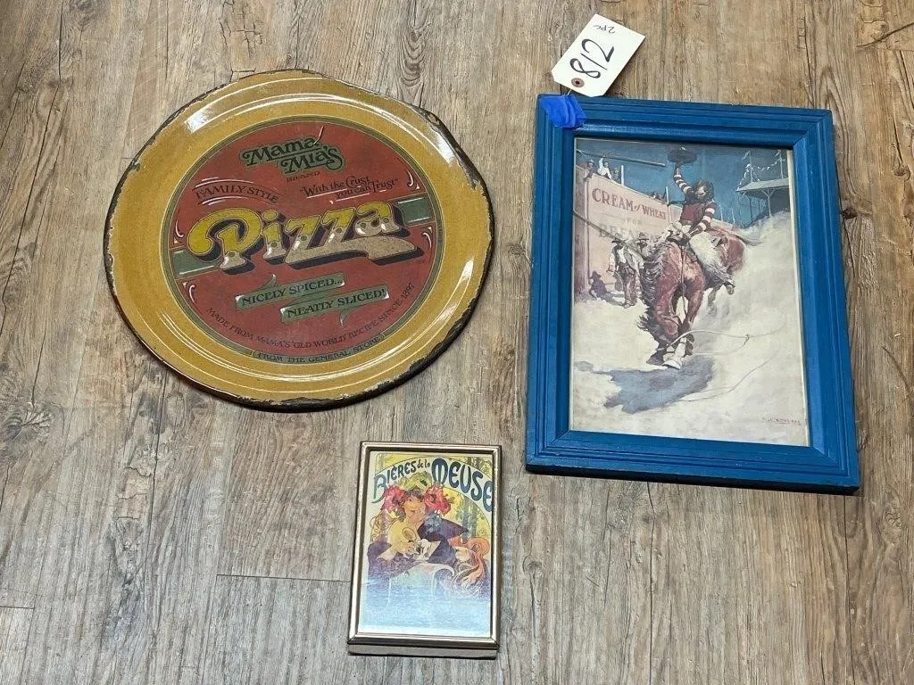 3 Pcs - Metal Mama Mia Pizza Tray - Cream of Wheat
