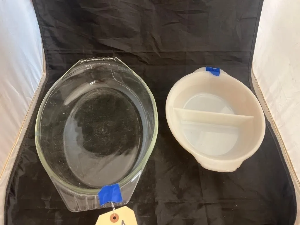 Pyrex Casserole & Fireking Divided Serving Dish