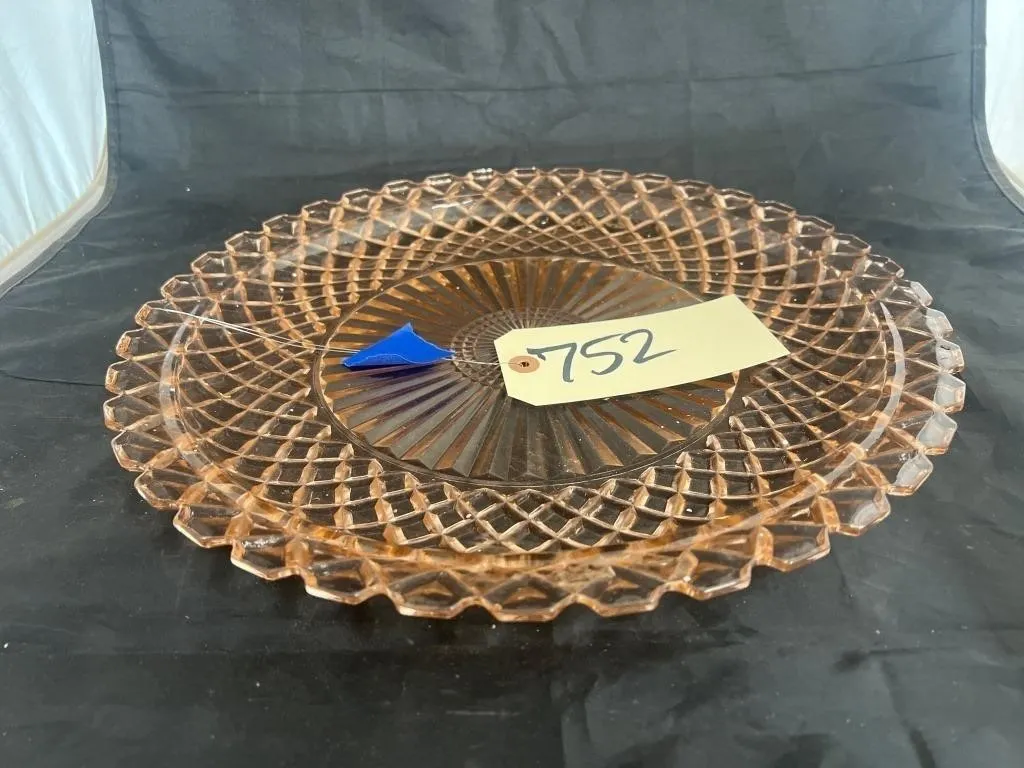 Pink Glass Serving Tray