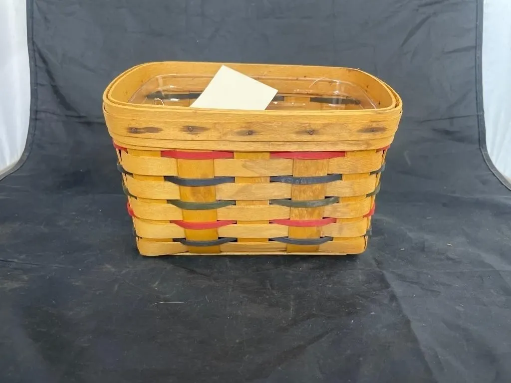 Longaberger Basket w/Plastic Insert & Skirt