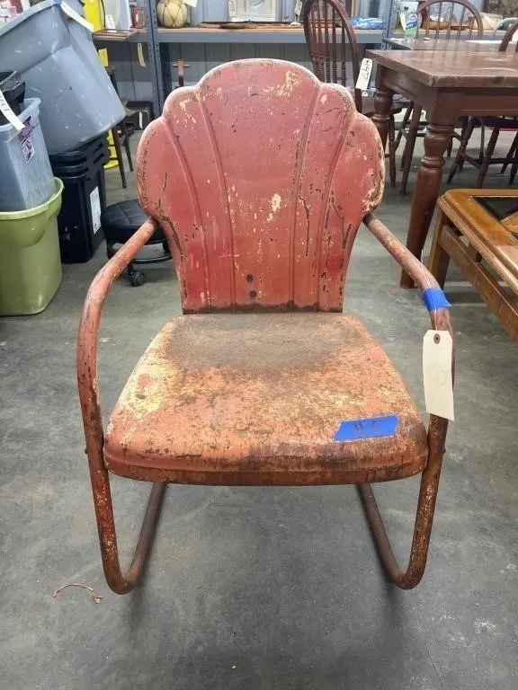 Vintage Metal Outdoor Rocking Chair