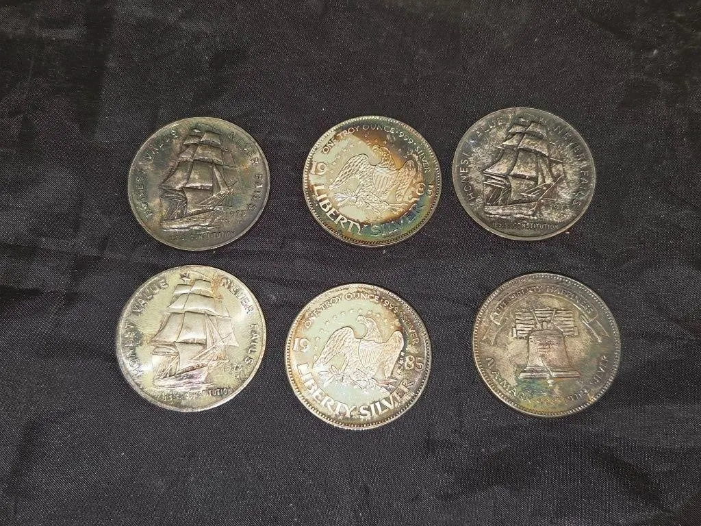 6 - 1 oz Silver Coins