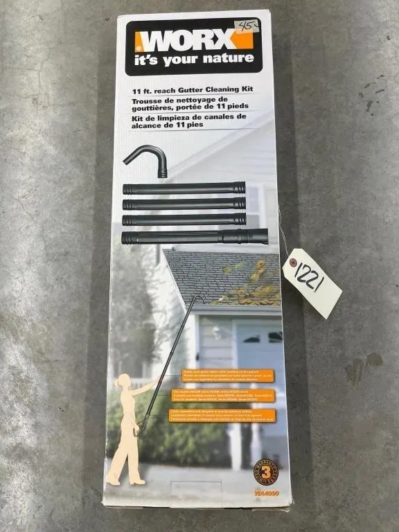 Worx 11 Ft Gutter Cleaning Kit in box