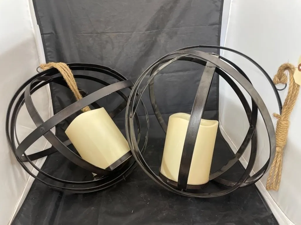 2 Pcs - Collapsible Metal Sphere Hanging Candle