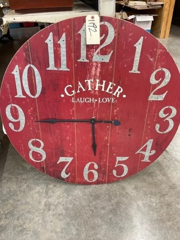 Large Wooden Wall Clock 40"Dia