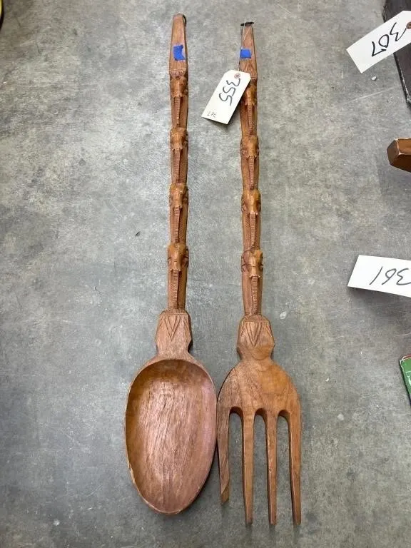 Wooden Fork/Spoon D\uFFFdcor 38"