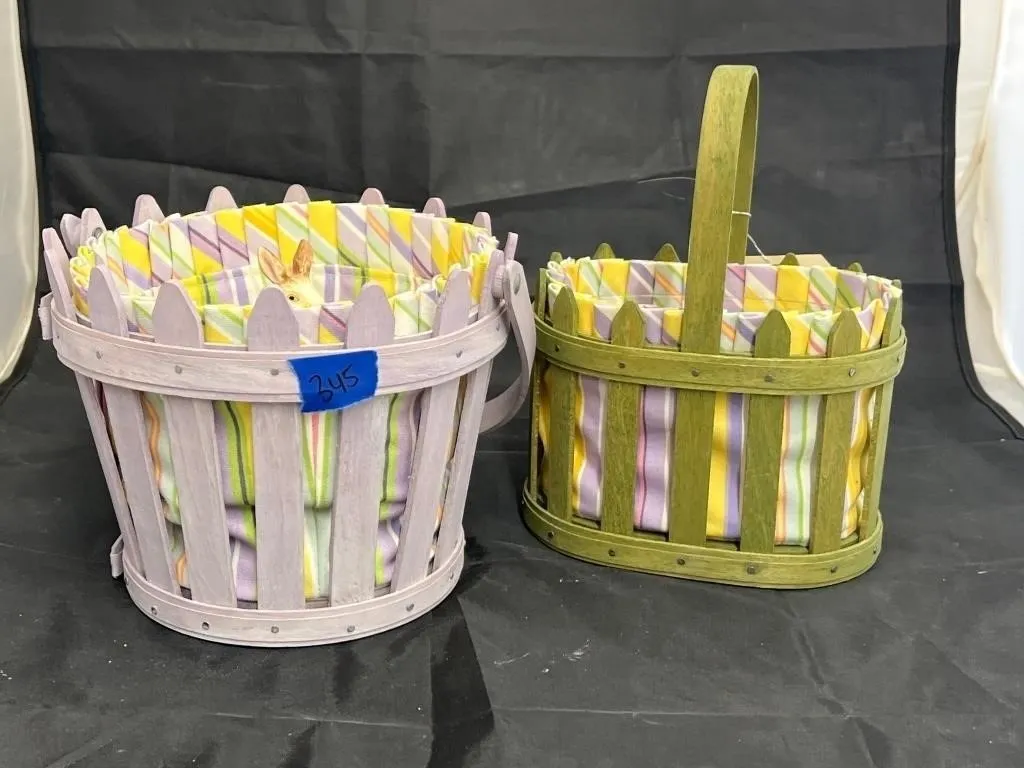 2 - Longaberger Easter Baskets w/Skirts