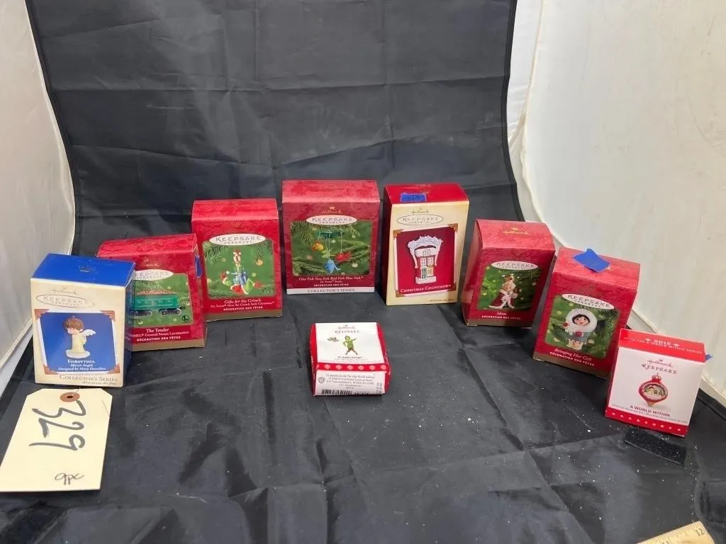 9 - Assorted Hallmark Ornaments in box