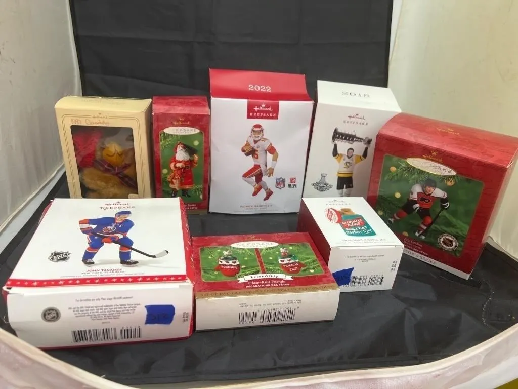8 Pcs - Assorted Hallmark Ornaments in box