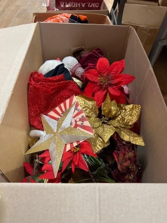 Box of Assorted Christmas Decor