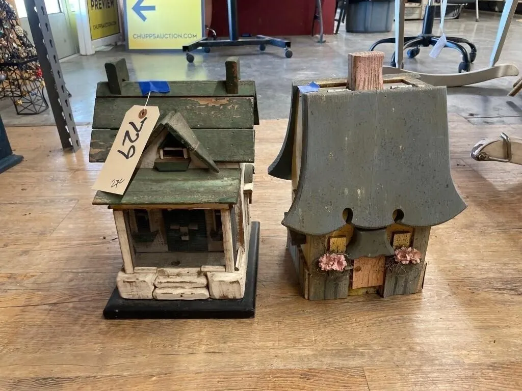 2 - Wooden Bird Houses