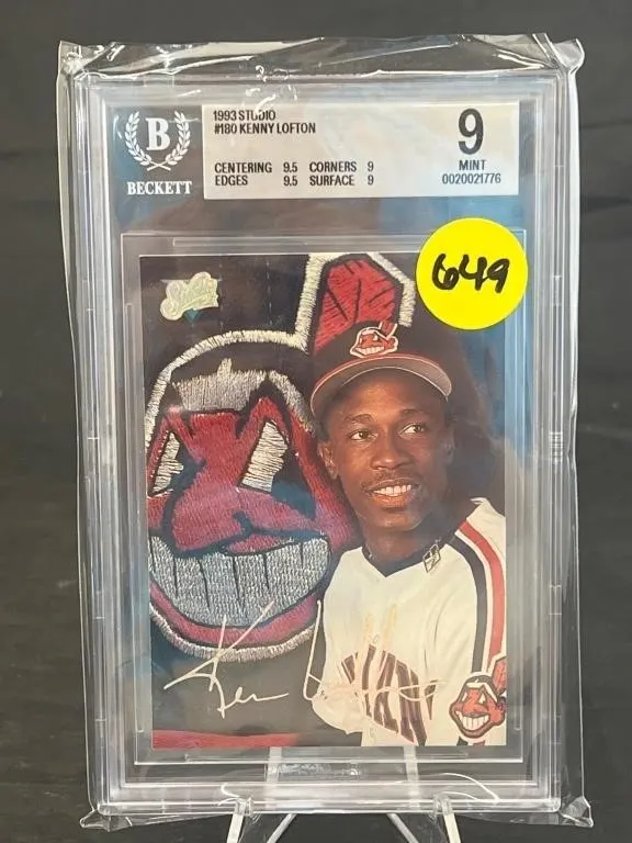 1993 Studio 180 Kenny Lofton Beckett 9 Mint