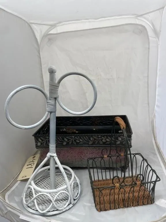 Metal Planter - Metal Basket - Wicker Decor