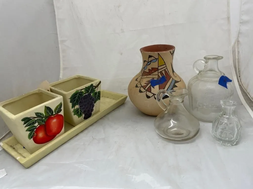 7 Pcs - Cruets - Southwestern Pottery - Planter