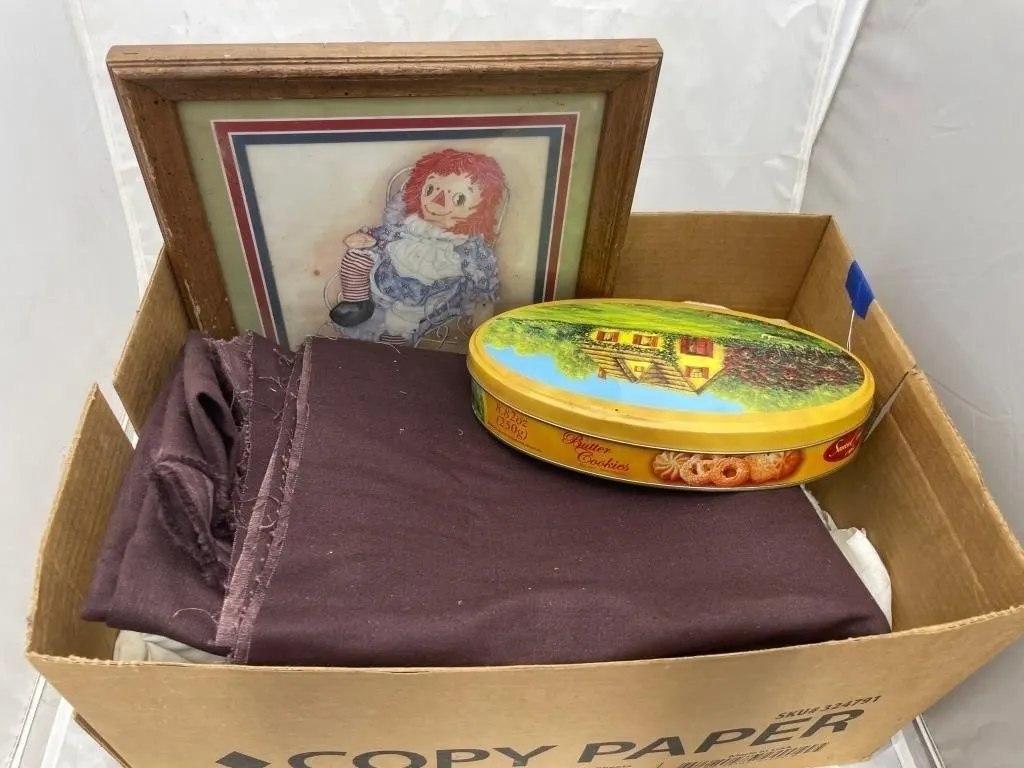 Framed Raggedy Ann - Tin - Fabric