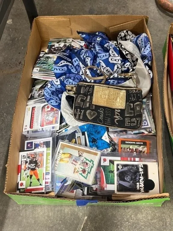 Box of Assorted Sports Cards - Coach Wristlet