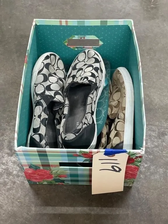 2 Pr Coach Shoes & Pr Coach Flip Flops Sz 8