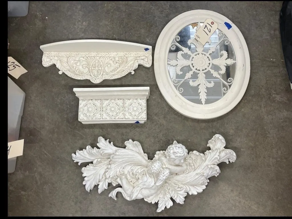 4 Pcs - Mirror - Wall Shelves - Wall Decor