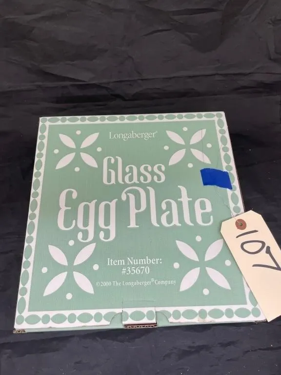 Longaberger Glass Egg Plate in Box