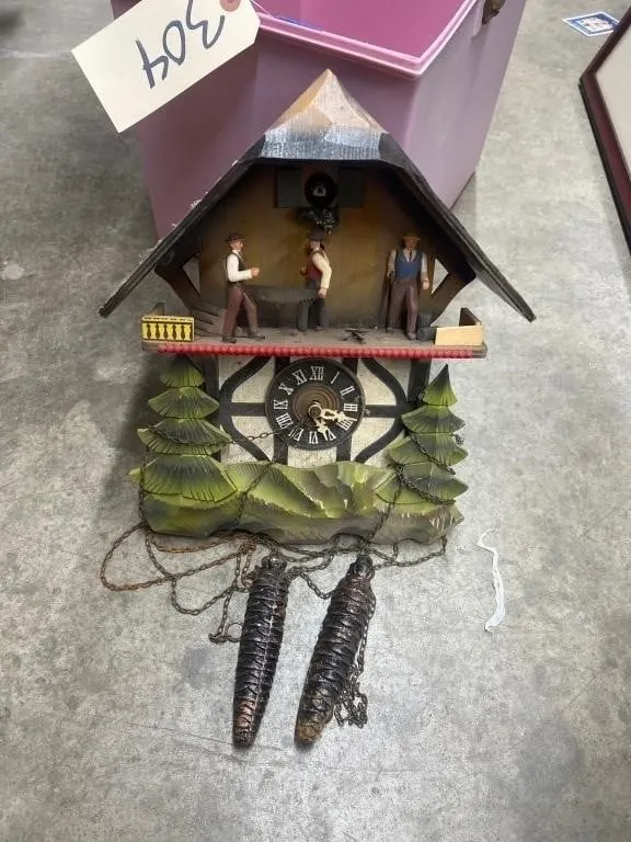 Cuckoo Clock w/Weights - no movement in Plastic