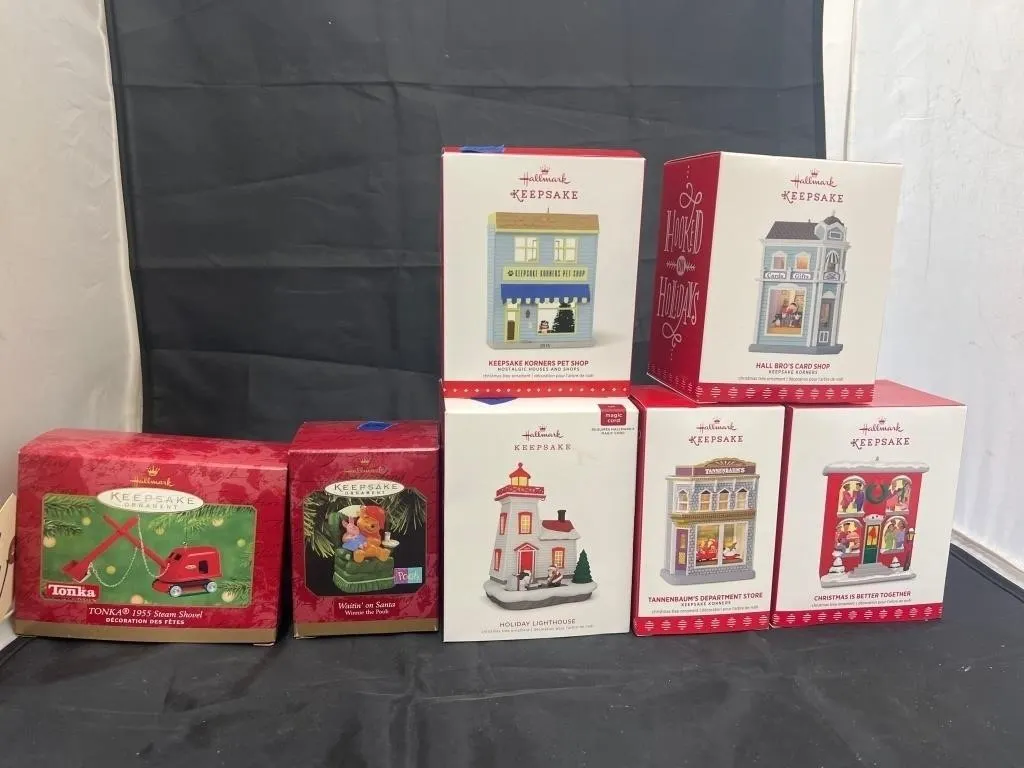 7 Pcs - Assorted Hallmark Ornaments in box
