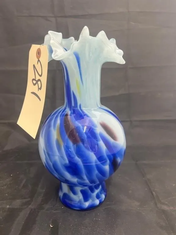 Hand Blown Ruffled Edge Vase