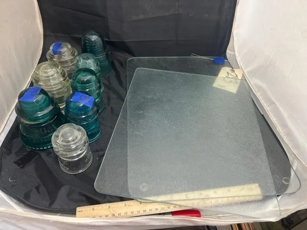 10 Pcs - Glass Insulators & 2 Glass Cutting