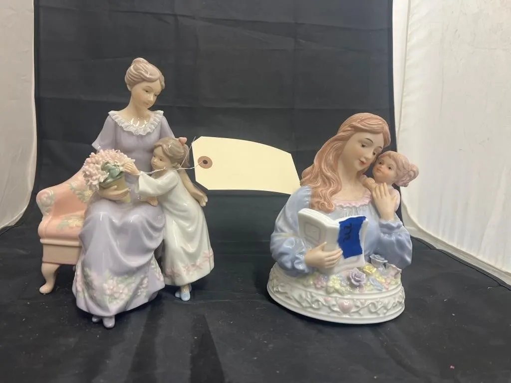 2 Pcs - Porcelain Music Box - Porcelain Figurine