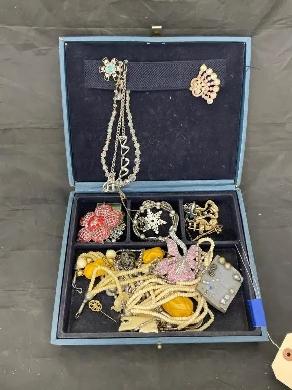 Assorted Fashion Jewelry w/Jewelry Box