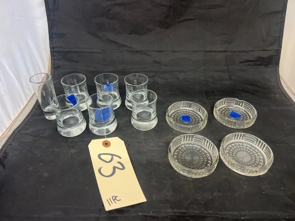 11 Pcs - Glass Furniture Coasters & Shot Glasses