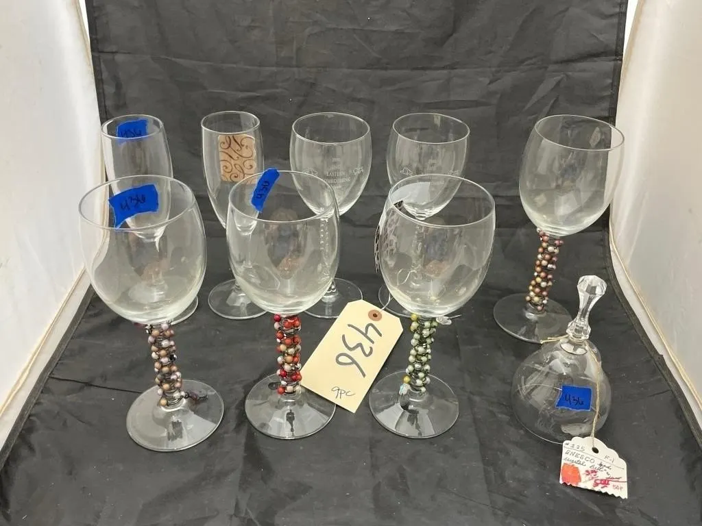 9 Pcs - Crystal Stemware - Crystal Bell