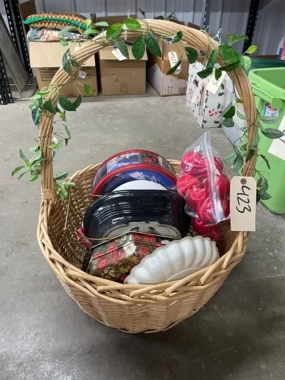 Wicker Basket - Tin - Stoneware Dish & More