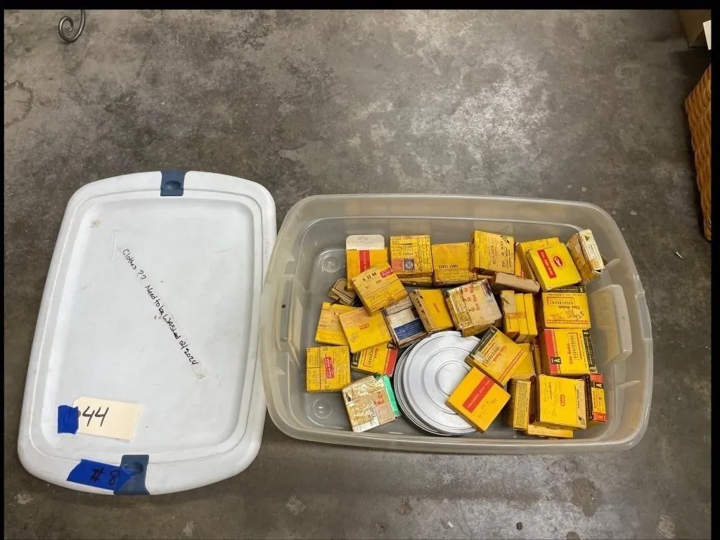 Vintage Film in Plastic Bin w/Lid