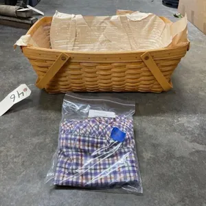 Longaberger Basket w/Plastic Insert & Skirt