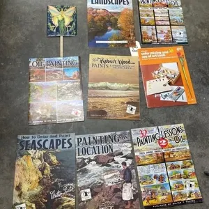 9 Pcs - 8 Art Books & Vintage Fan