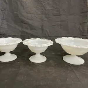 3 Pcs - Milk Glass Compotes