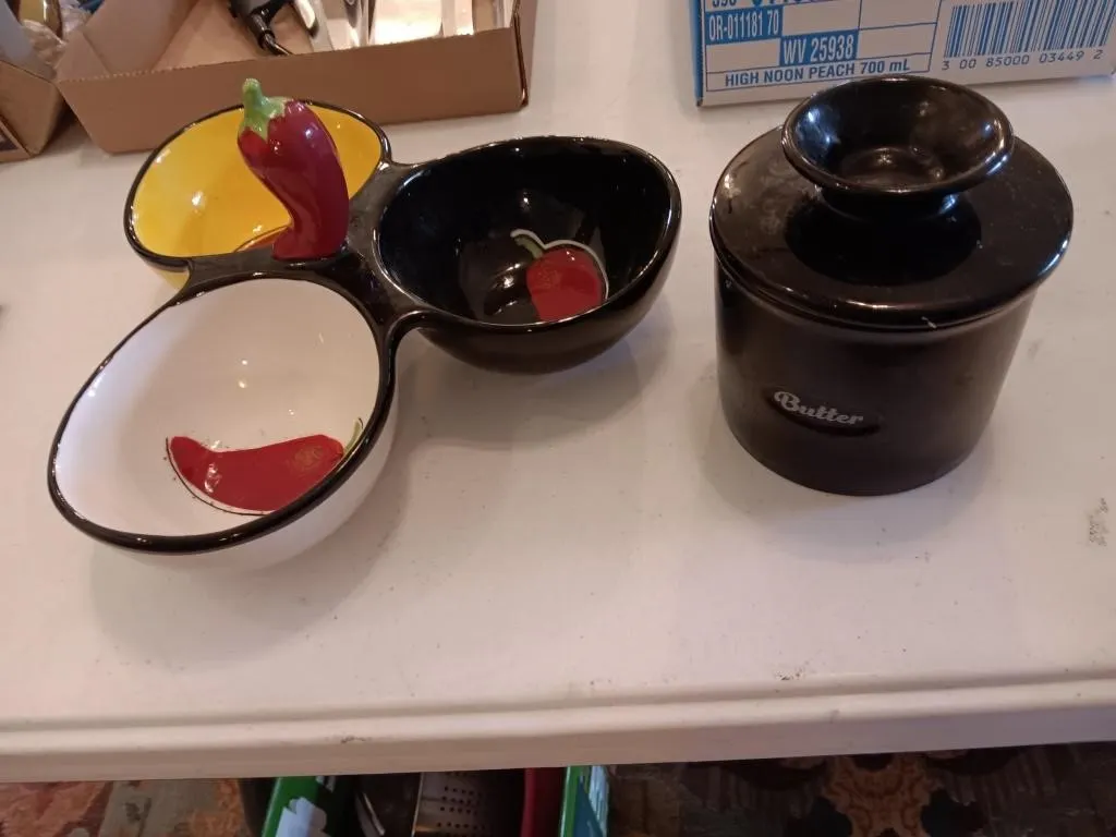 Sauce Dip Snack Tray & Butter Bell.
