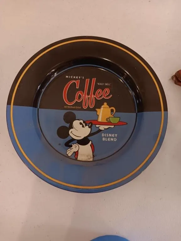 Mickey's Coffee "Disney Blend" ceramic plate with