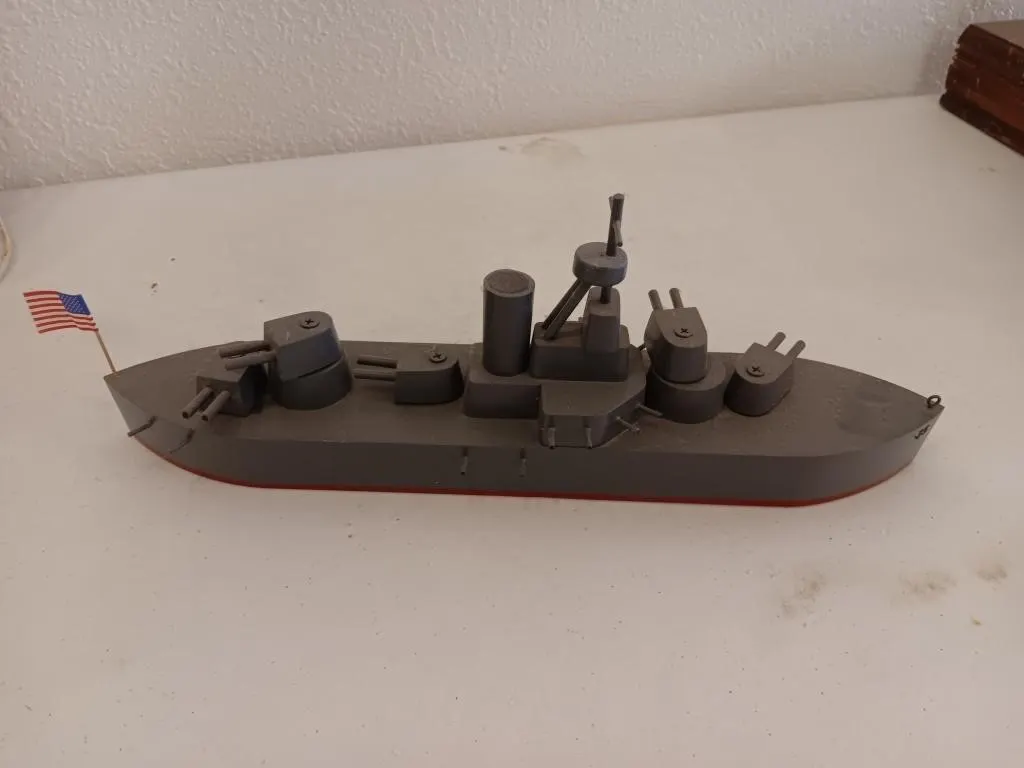 3D Printed battleship model. "Sinking