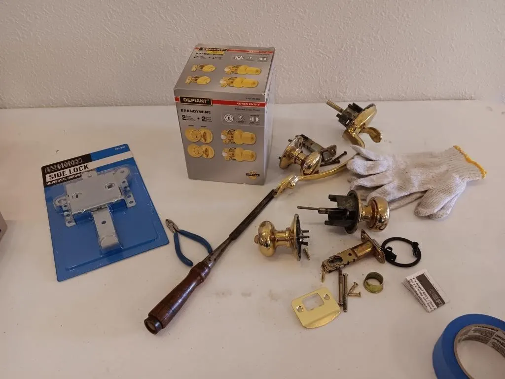 Door knobs/handles and locks.
