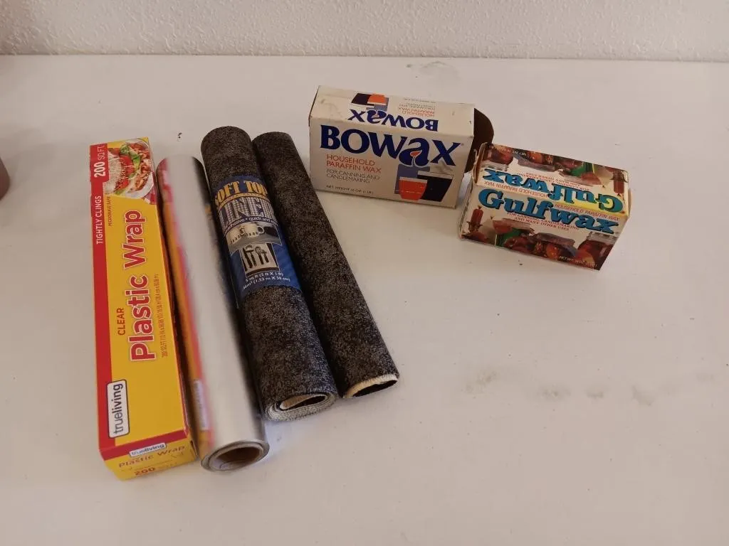 Kitchen items. Aluminum foil, plastic wrap,
