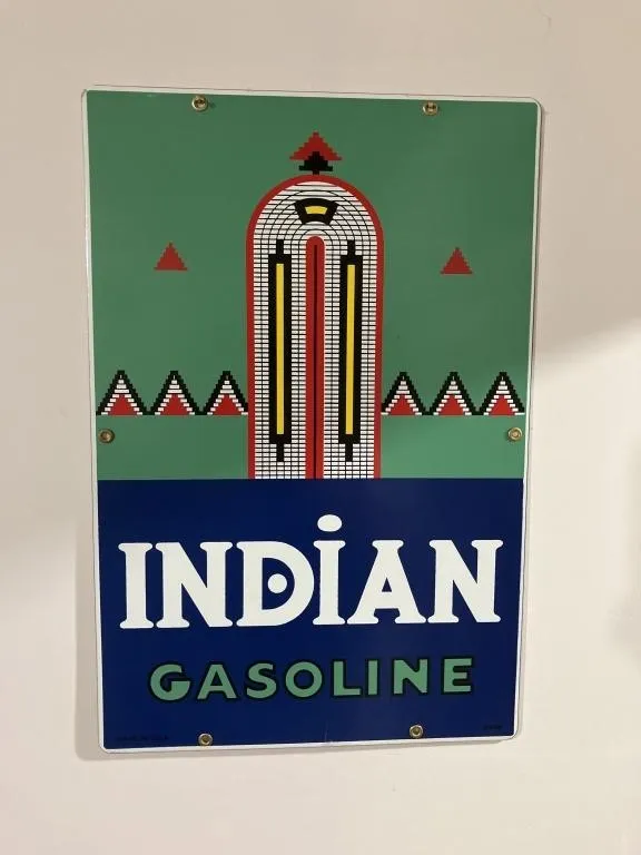 Indian gasoline sign 18x12