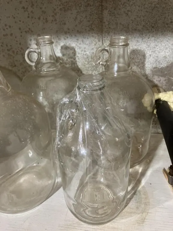 Seven-1 gallon jugs and 1 smaller